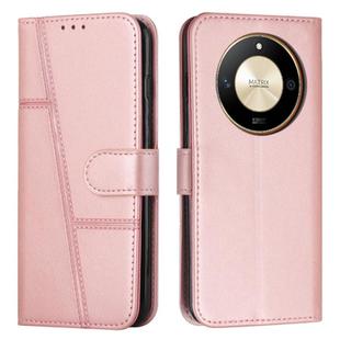 For Honor X50 / X9b / X50 GT Stitching Calf Texture Buckle Leather Phone Case(Rose Gold)