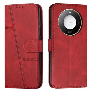 For Honor X60 / X9c Smart Stitching Calf Texture Buckle Leather Phone Case(Red)