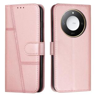 For Honor X60 / X9c Smart Stitching Calf Texture Buckle Leather Phone Case(Rose Gold)