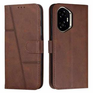 For Honor 400 Stitching Calf Texture Buckle Leather Phone Case(Brown)