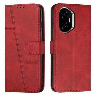 For Honor 400 Stitching Calf Texture Buckle Leather Phone Case(Red)