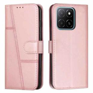 For Honor X6c 4G Stitching Calf Texture Buckle Leather Phone Case(Rose Gold)