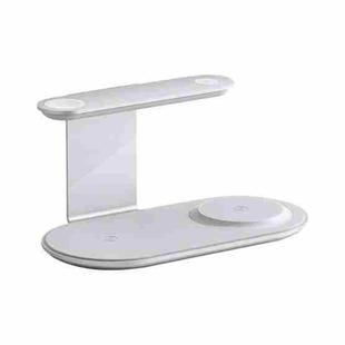 V2206 3 in 1 15W Wireless Charger with Night Light(Silver)