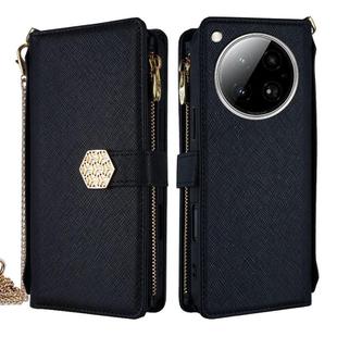 For Infinix Zero 40 4G Crossbody Handle Cross Texture Leather Phone Case(Black)