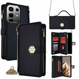 For Infinix Note 50 4G Crossbody Handle Cross Texture Leather Phone Case(Black)