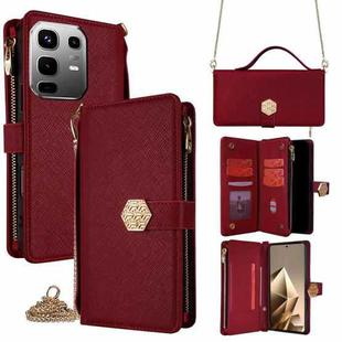 For Infinix Note 50 4G Crossbody Handle Cross Texture Leather Phone Case(Red)