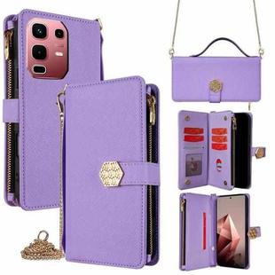 For Infinix Note 50s 5G Crossbody Handle Cross Texture Leather Phone Case(Purple)