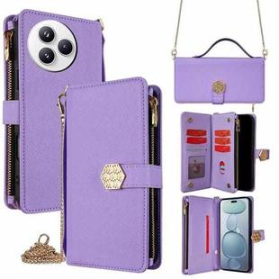 For Xiaomi Civi 5 Pro 5G Crossbody Handle Cross Texture Leather Phone Case(Purple)