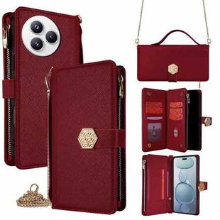 For Xiaomi Civi 5 Pro 5G Crossbody Handle Cross Texture Leather Phone Case(Red)