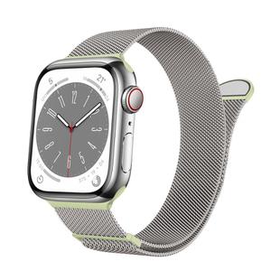 For Apple Watch 46mm / 49mm / 45mm / 44mm Kalebol Semi-round Tail Milan Stainless Steel Strap(Starlight Green)