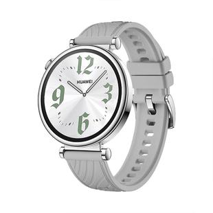Kalebol 18mm Universal Textured Silicone Silver Buckle Strap(Light Grey)