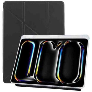 For iPad Pro 13 2024 ZGA Genre Series Y-Fold Leather Tablet Case with Pen Slot(Black)