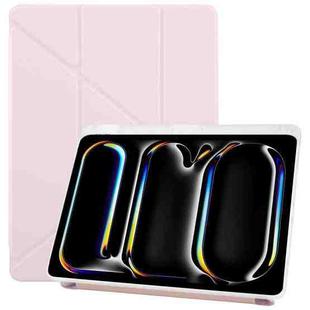 For iPad Pro 11 2024 ZGA Genre Series Y-Fold Leather Tablet Case with Pen Slot(Pink)