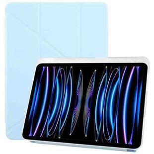 For iPad Pro 11 2022 / 2021 ZGA Genre Series Y-Fold Leather Tablet Case with Pen Slot(Blue)