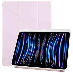 For iPad Pro 11 2022 / 2021 ZGA Genre Series Y-Fold Leather Tablet Case with Pen Slot(Pink)