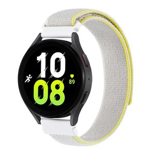 Kalebol 20mm Universal Nylon Loop Fastener Watch Band(Yellow White)