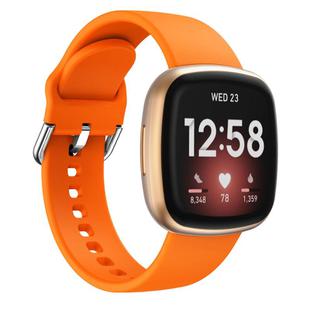 Kalebol Pin Buckle Silicone Watch Band For Fitbit Versa 3 / 4(Orange)