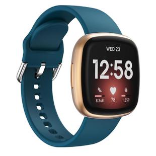 Kalebol Pin Buckle Silicone Watch Band For Fitbit Versa 3 / 4(Dark Green)