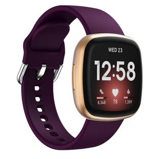 Kalebol Pin Buckle Silicone Watch Band For Fitbit Versa 3 / 4(Dark Purple)
