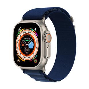 For Apple Watch 46mm / 49mm / 45mm / 44mm Kalebol Aline Nylon Loop Watch Band(Dark Blue)