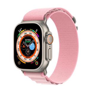 For Apple Watch 46mm / 49mm / 45mm / 44mm Kalebol Aline Nylon Loop Watch Band(Pink Gradient)