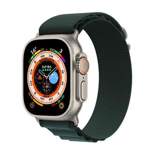 For Apple Watch 42mm / 41mm / 40mm / 38mm Kalebol Aline Nylon Loop Watch Band(Forest Green)