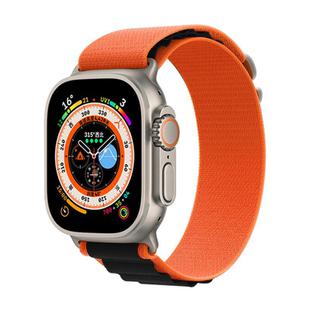 For Apple Watch 42mm / 41mm / 40mm / 38mm Kalebol Aline Nylon Loop Watch Band(Orange+Black)