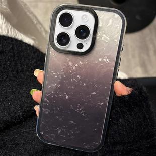 For iPhone 16 Pro Max PC Lens Ring Gradient Shell Texture 3 in 1 Phone Case(Black)