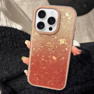 For iPhone 16 Pro Max PC Lens Ring Gradient Shell Texture 3 in 1 Phone Case(Orange)