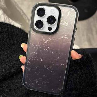 For iPhone 16 Pro PC Lens Ring Gradient Shell Texture 3 in 1 Phone Case(Black)