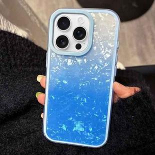 For iPhone 16 Pro PC Lens Ring Gradient Shell Texture 3 in 1 Phone Case(Blue)
