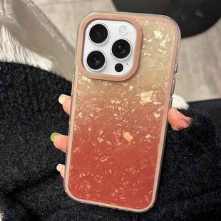 For iPhone 16 Pro PC Lens Ring Gradient Shell Texture 3 in 1 Phone Case(Orange)