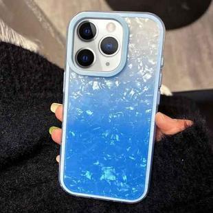 For iPhone 11 Pro Max PC Lens Ring Gradient Shell Texture 3 in 1 Phone Case(Blue)