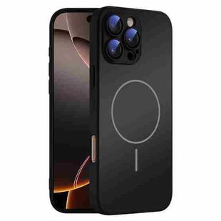 For iPhone 16 Pro Max Thin Circle MagSafe Skin-feel AG Glass Phone Case(Black)