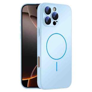 For iPhone 16 Pro Max Thin Circle MagSafe Skin-feel AG Glass Phone Case(Sky Blue)