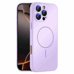 For iPhone 16 Pro Max Thin Circle MagSafe Skin-feel AG Glass Phone Case(Purple)