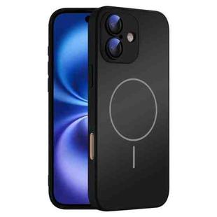 For iPhone 16 Plus Thin Circle MagSafe Skin-feel AG Glass Phone Case(Black)