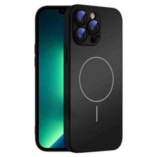 For iPhone 13 Pro Max Thin Circle MagSafe Skin-feel AG Glass Phone Case(Black)