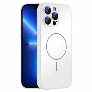 For iPhone 13 Pro Thin Circle MagSafe Skin-feel AG Glass Phone Case(White)