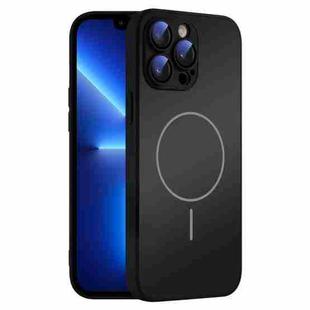 For iPhone 13 Pro Thin Circle MagSafe Skin-feel AG Glass Phone Case(Black)