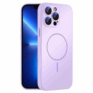 For iPhone 13 Pro Thin Circle MagSafe Skin-feel AG Glass Phone Case(Purple)