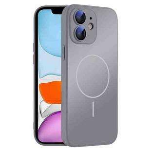For iPhone 11 Thin Circle MagSafe Skin-feel AG Glass Phone Case(Titanium Gray)