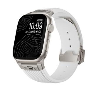 For Apple Watch 42mm / 41mm / 40mm / 38mm Kalebol High Elasticity L-shaped Nail Silicone Strap(White)