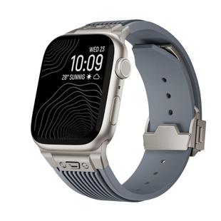 For Apple Watch 42mm / 41mm / 40mm / 38mm Kalebol High Elasticity L-shaped Nail Silicone Strap(Space Grey)