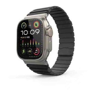 For Apple Watch 42mm / 41mm / 40mm / 38mm Kalebol Magnetic Silicone Strap(Black Grey)