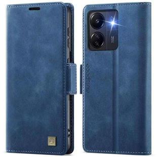 For Xiaomi Poco C65 4G AutSpace A11 Side Buckle MagSafe Magnetic RFID Phone Leather Case(Blue)
