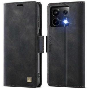 For Xiaomi Poco X6 5G AutSpace A11 Side Buckle MagSafe Magnetic RFID Phone Leather Case(Black)
