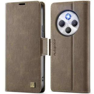 For Redmi 14C 5G AutSpace A11 Side Buckle MagSafe Magnetic RFID Phone Leather Case(Coffee)