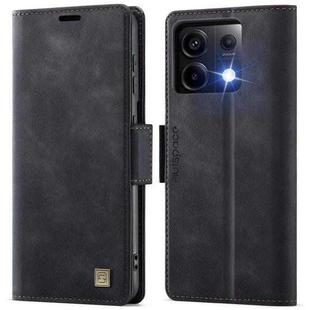For Redmi Note 13 Pro 5G AutSpace A11 Side Buckle MagSafe Magnetic RFID Phone Leather Case(Black)