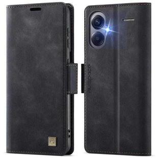 For Redmi Note 13 Pro+ 5G AutSpace A11 Side Buckle MagSafe Magnetic RFID Phone Leather Case(Black)